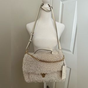 NWT Faux Shearling Crossbody Bag.